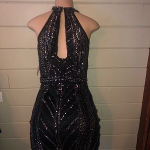 NYE Windsor Sexy Black Cocktail Glitter Rhinestone Mini Dress Large Women’s